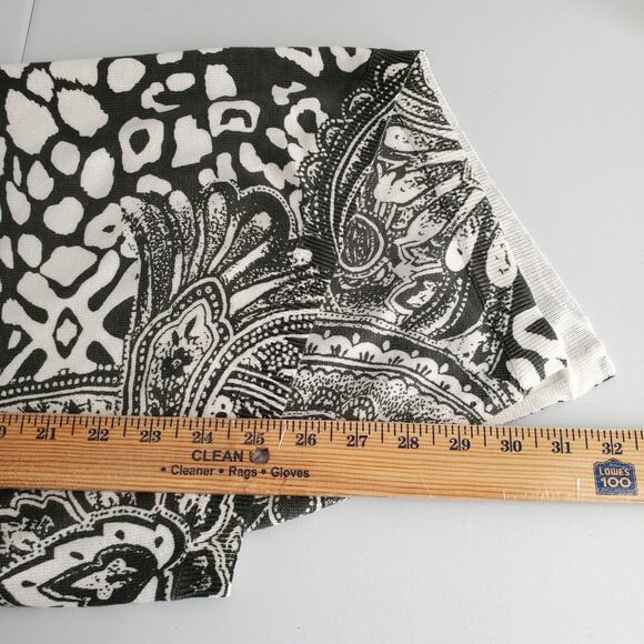 Chico's Cowl Neck Asymmetric Hem Sweater L 2 Paisley Gray White Artsy Lagenlook - Picture 8 of 9